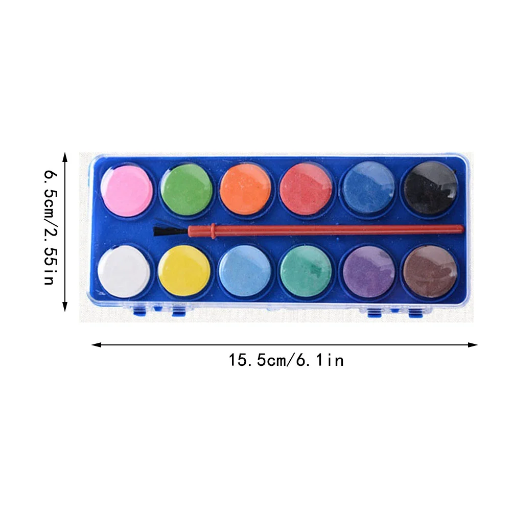 Set di padelle per acquerello fondamentale di piccole dimensioni da 12 colori Set per artisti ad acquerello Kit di pittura ad acquerello per artisti Studenti Principianti