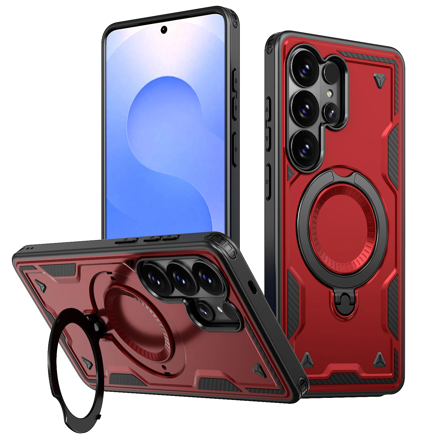 Shockproof Wireless Charging Magnetic Kickstand Case For Samsung Galaxy S26 Ultra S25 A56, Hybrid Heavy Duty Hard Phone Cover