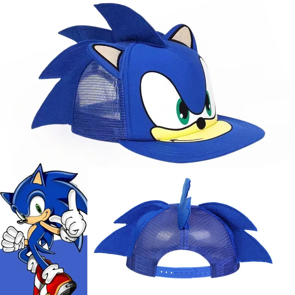 Gorra de béisbol Sonic para niños, nueva gorra de dibujos animados Sonic The Hedgehog para primavera y otoño, gorra con visera, gorra de sol con protección UV