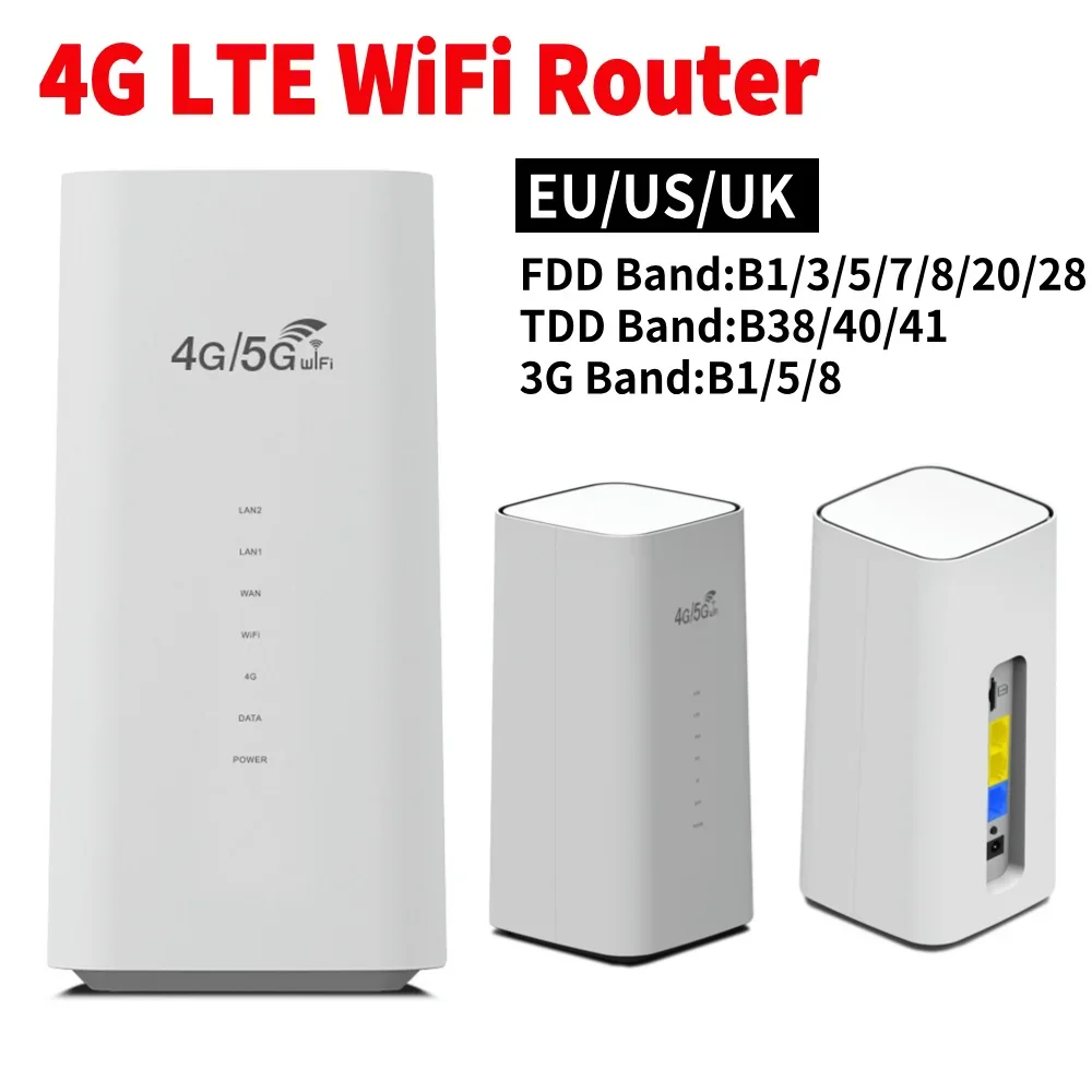 

4G LTE WiFi-маршрутизатор 300 Мбит/с CPE 4G WiFi-маршрутизатор 3 RJ45 со слотом для SIM-карты Внутренняя антенна с широким покрытием и диапазоном частоты B28