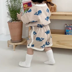 Zestaw ubranek dla chłopca maluch dzieci letnie ubrania Cartoon t-shirt + szorty 2-częściowy garnitur Newborn Boy ubrania dla dziewczynki letnie dresy