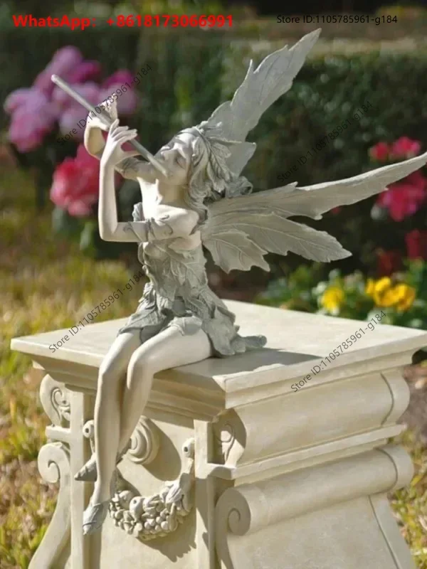 New Style Trendy Flute West Wind Fairy Garden Courtyard Home Furnishings Sculpture Resin Crafts
