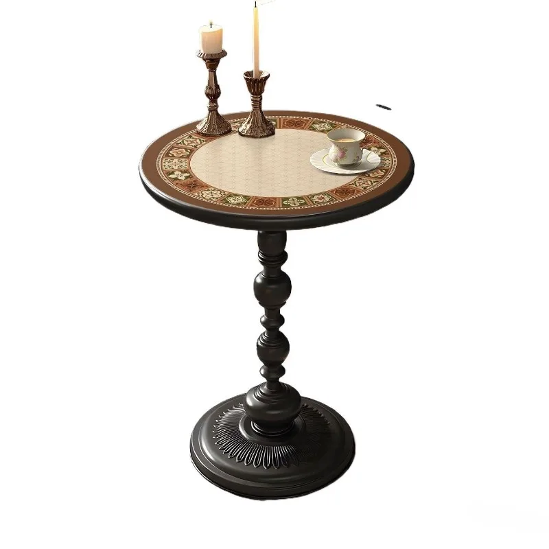 Side French retro small coffee bedside removable sofa small round art balcony small