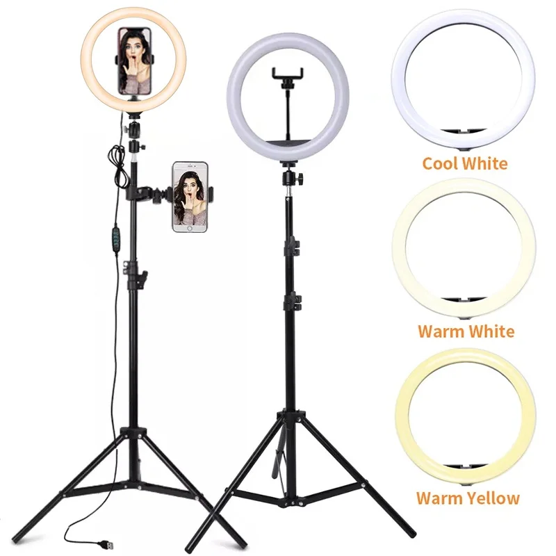 Anillo de luz LED para Selfie de 16/26/33cm, luz fotográfica regulable con Control remoto por Bluetooth, lámpara de relleno LED para vídeo en vivo desde el teléfono