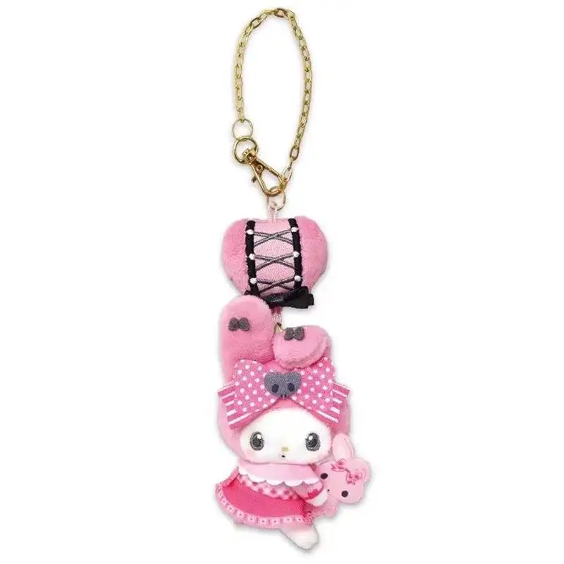 

Plush Toy Keychain Cartoon Sideways Kuromi Melody Soft Stuffed Doll Pendant Car Key Ring Backpack Bag Decor Kid Gift