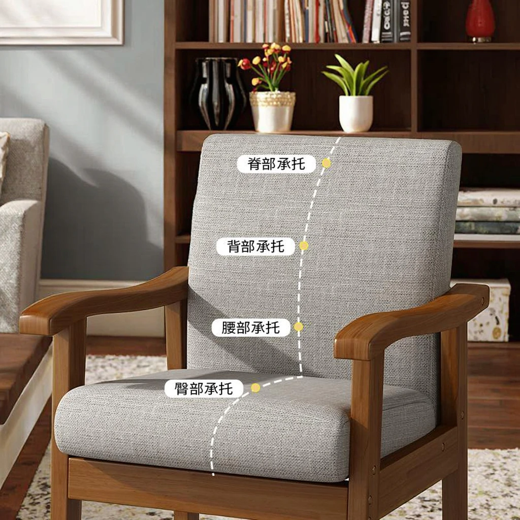 كرسي أريكة فردي من الخشب الصلب لغرفة المعيشة للاستخدام المنزلي الحديث مسند الظهر مكتب شرفة كرسي الترفيه للاعبين جونغ المسنين #3