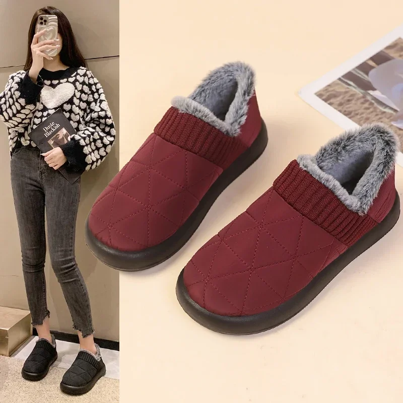 

Pop 2024, женская зимняя утолщенная спортивная обувь, удобная и легкая обувь на платформе, черные теплые хлопковые туфли до щиколотки