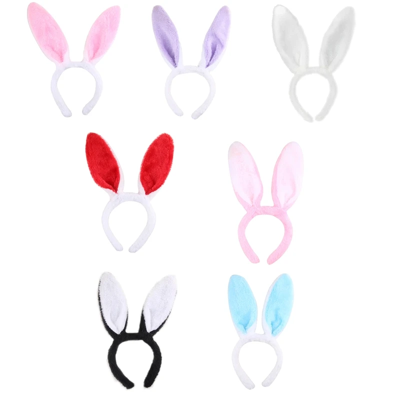 Plush Rabbit Ear Hair Hoop Bunny Ears Headband Theme Party Stage Performance Headdress Christmas Easter Cosplay Costum Dropship