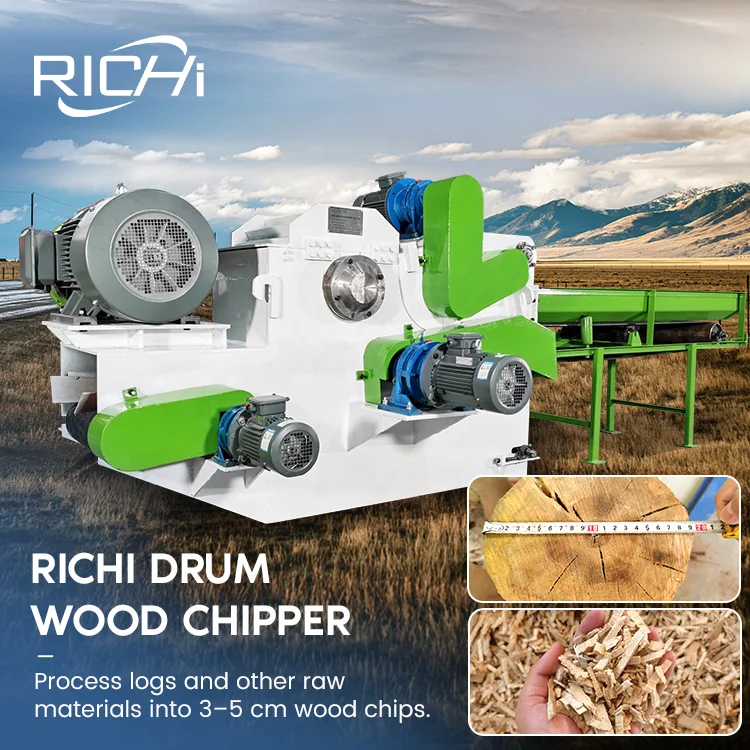 ATV&UTVRICHI Drum Type Wood Chipper Machine - High Quality Drum Wood Chipper with Conveyor Belt