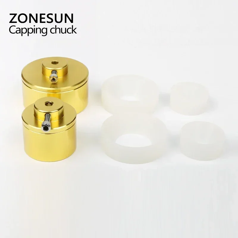ZONESUN Capping Machine Chuck Screw Capping Tool Head Bottle Capping Machine Chucks 10-50mm Golden Color Crewing Machine