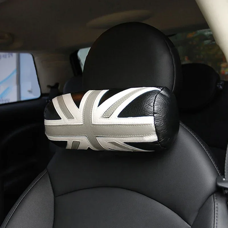 Car Seat Headrest Pad Leather Head Neck Rest Cushion Pillow Accessories For Mini CooperS F54 F55 F56 F57 F60 R53 R55 R56 R60 R61