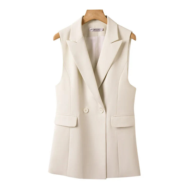 Women's Vest Jacket 2025 New Fashion Sleeveless Jacket Professional Blazer Vest Coat Korean Slim Femme Waistcoat Tops Outerwear