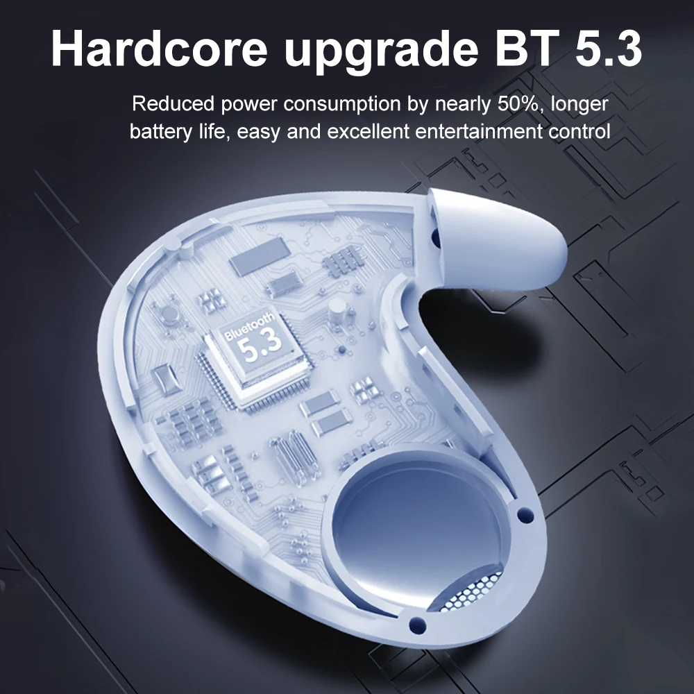 Mini Invisible Sleep Wireless Earphone TWS Bluetooth 5.3 Mini Hidden Headphones IPX5 Waterproof Noise Reduction Sports Earbuds