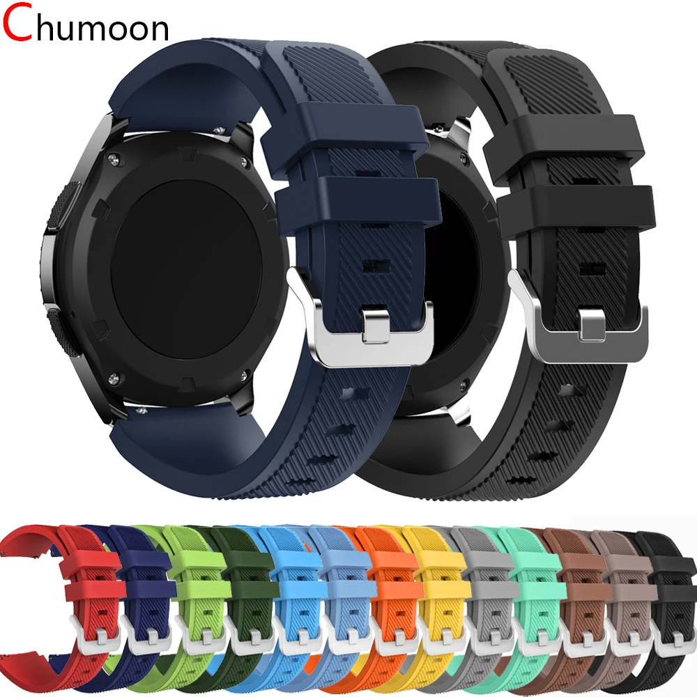 

22mm Watch Band for samsung Galaxy watch 46mm S3 Frontier Gt 2 44mm silicone smartwatch wrist belt bracelet galaxy watch 3 45mm