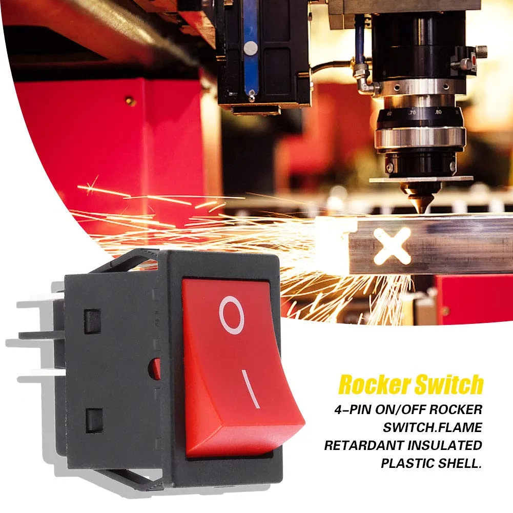 Rocker Switch 4 Pin 2/3 Position 30A 30A 120 250VAC ON OFF Push Button Boat Car Welding Machine Electric Heater Power Switch