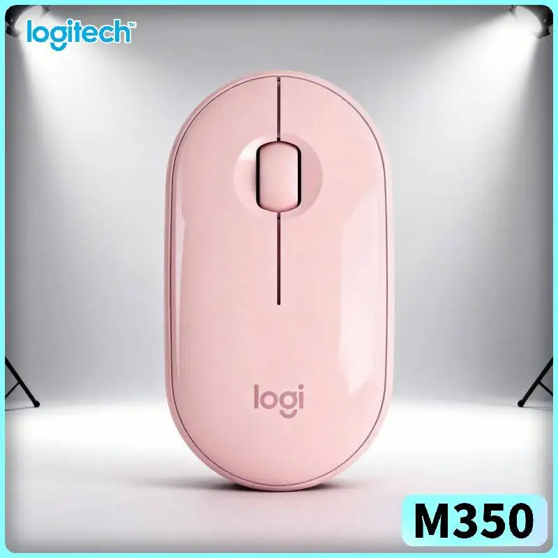 Logitech M350 Pebble Optical Mouse - Minimalist Design, Silent Clicks, 77g Light, USB Storage, Eco-Conscious User’s Pick