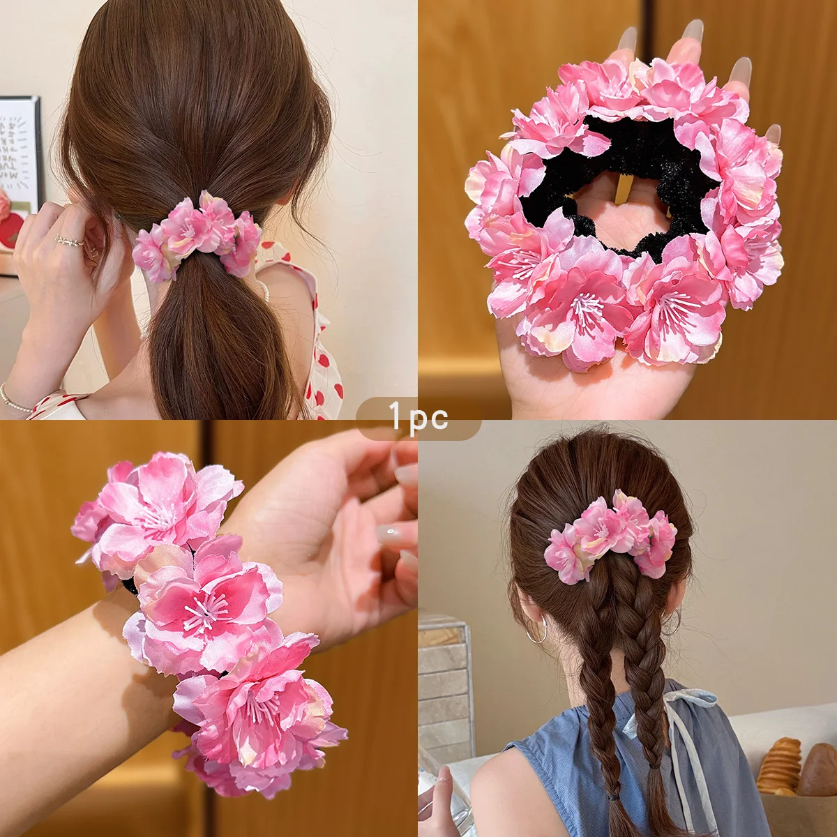 1 colorful headpiece flower ball hair loop