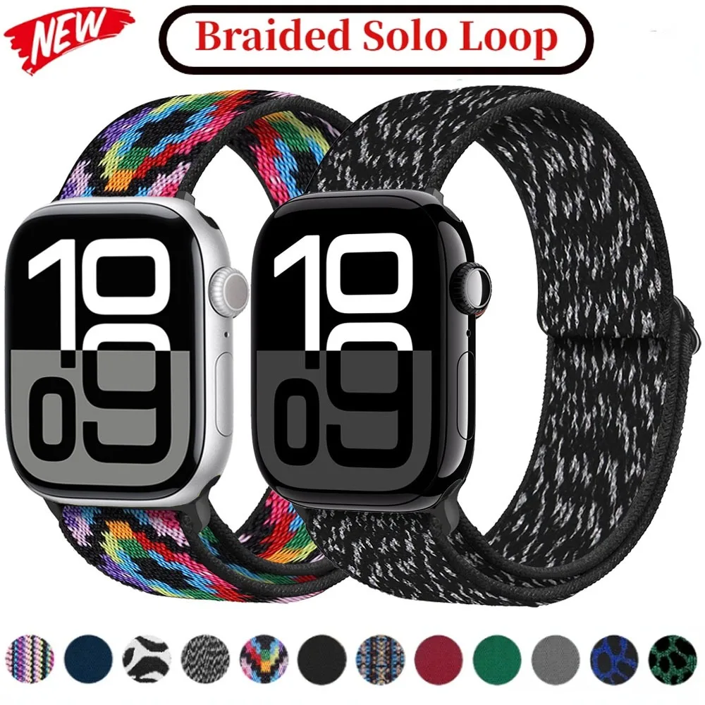 Nylonarmband für Apple Watch Ultra/2 49 mm 10 46 mm 42 mm 9 8 7 45 mm 41 mm atmungsaktives elastisches Armband für iWatch 6 5 4 SE 44 mm 40 mm