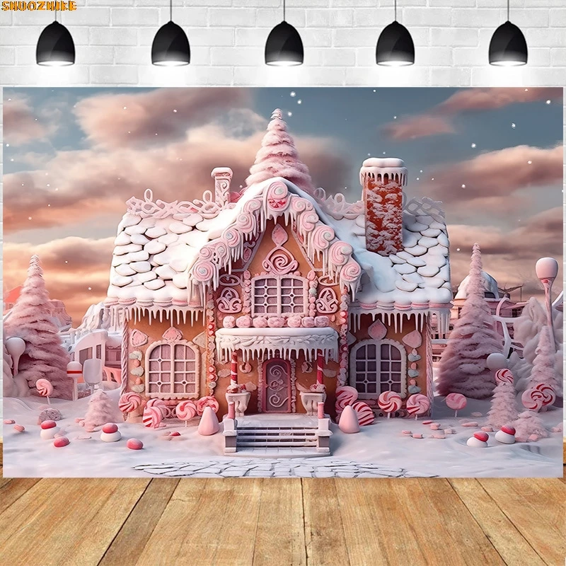 

Christmas Day New Year Photography Backdrops Fireplace Xmas Trees Gifts Snow Winter Holiday Party Deco Photo Background XU-06