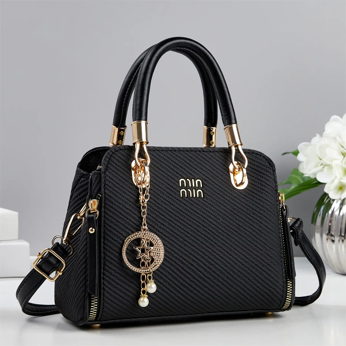 

2025 Women's Premium Vibe Dual Zipper Bag - Chic Classic Vintage Trendy Top-Handle & Crossbody Purse
