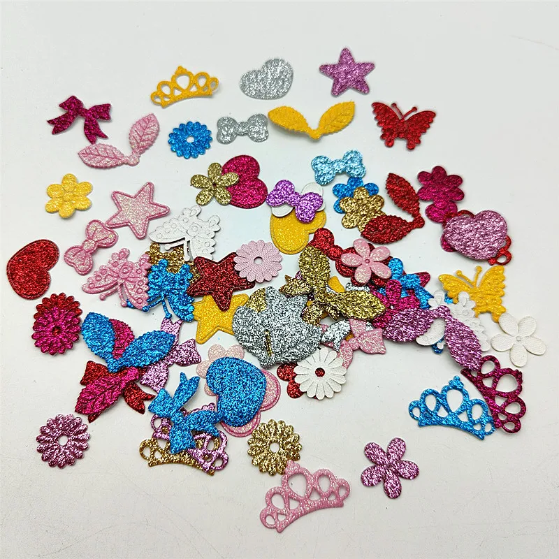 100Pcs Gold Powder Butterfly Star Love Star Crown Doll Decoration DIY Jewelry Accessories Decoration Materials