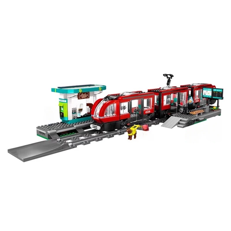 

New city series urban Tram freight train assembling building blocks boy toys Christmas Gifts