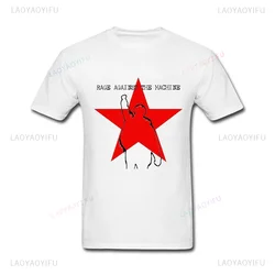 2024 moda impresa Satr hombres ropa RAGE AGAINST THE MACHINE divertida camiseta hombres y mujeres de manga corta Camiseta con cuello redondo Unisex