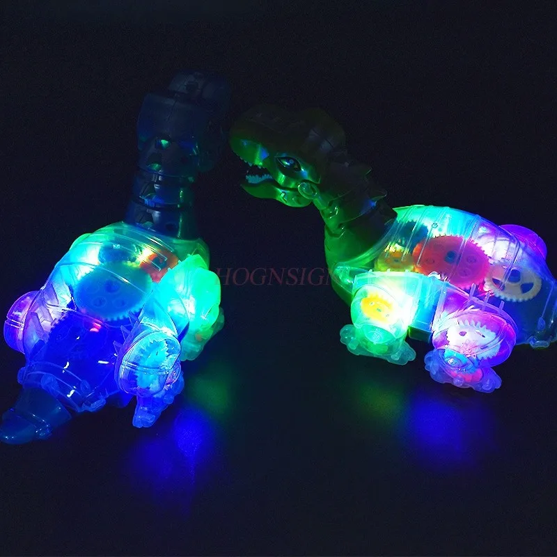 Kinder elektrische universelle Dinosaurier Spielzeug Auto Sound und Licht Musik transparente Ausrüstung Flash Spielzeug Junge Geschenk