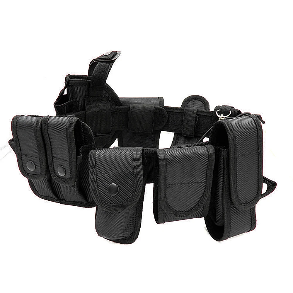 Duty Belts Tactical Modular Equipment Security Utility Belt with 10 Components Pouches Bags Holster Gear Security Guard Belt