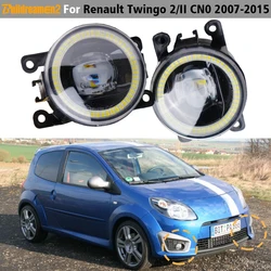 2 Pieces 30W Car LED Lens Fog Light DRL H11 Angel Eye Fog Daytime Running Lamp For Renault Twingo 2/II Hatchback CN0 2007-2015