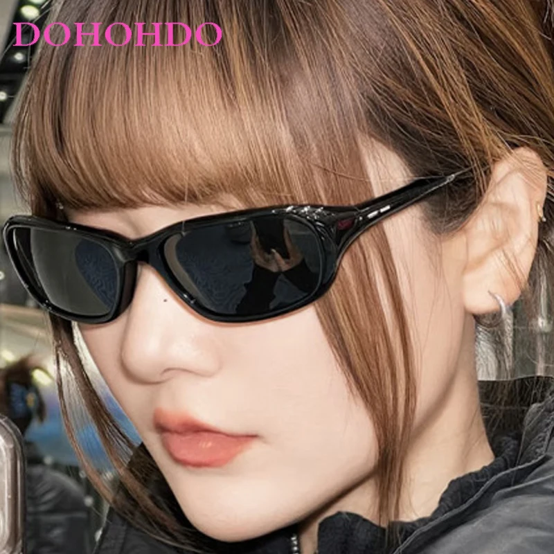 

New Fashion Y2K Punk Oval Sunglasses For Women Men Trendy Brand Designer Eyeglasses Outdoor Sports Driving Shades Unisex UV400
