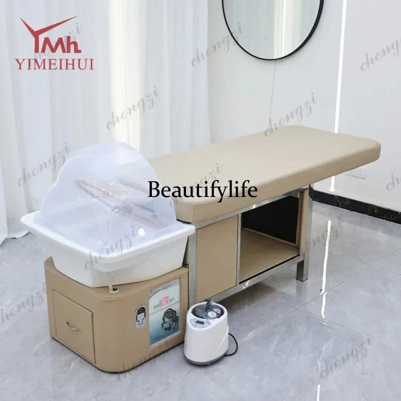 M138 TTT Wholesale Lay Down Water Circulation Extendable Hair Washing Head Spa Beds Massage Shampoo Beds