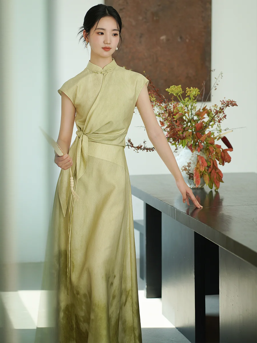 

Новая китайская женская летняя блузка-топ с принтом в национальном стиле, облегающая, с запахом, размер S