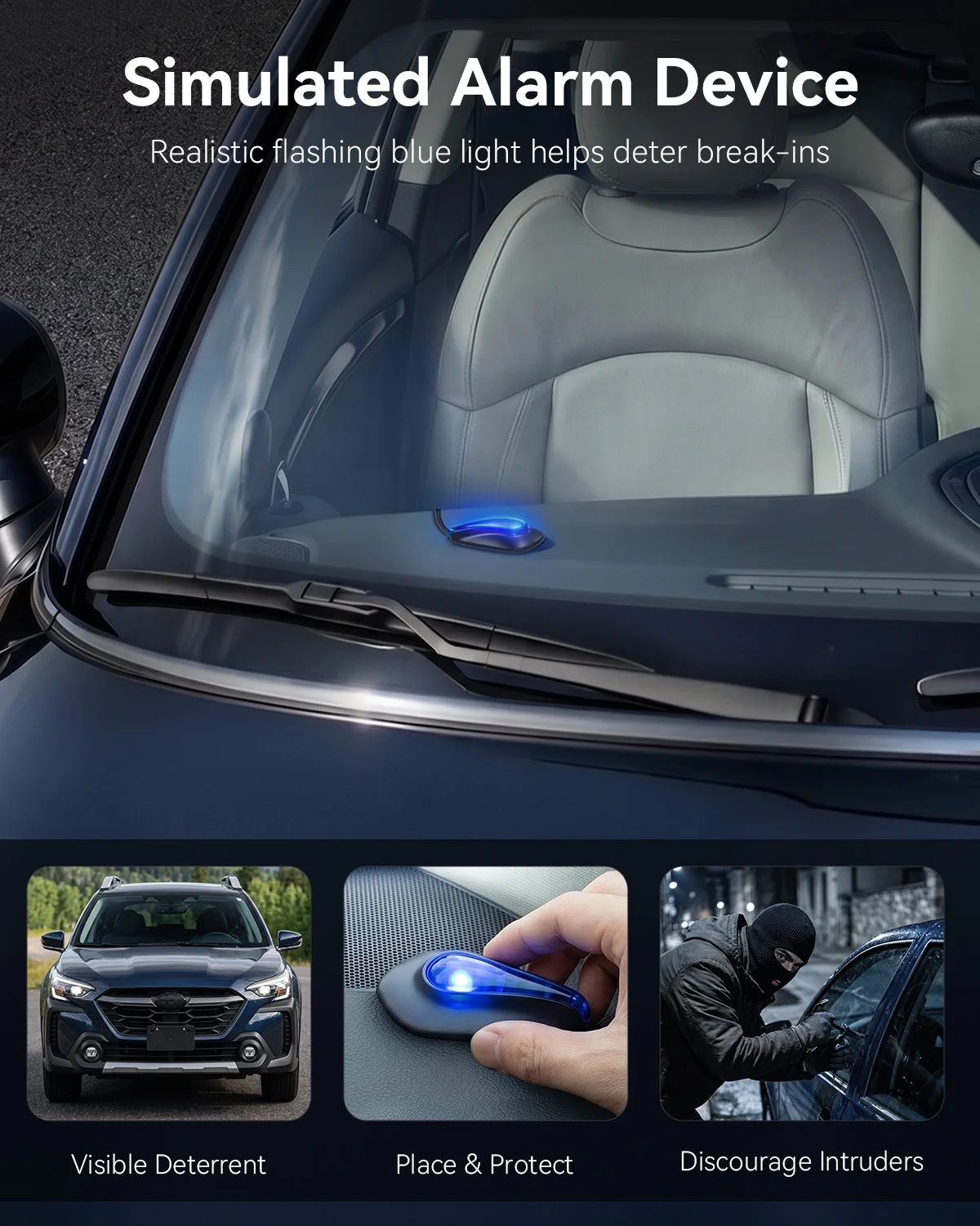 110dB Loud Car Alarm Simulated Dummy Alarm LED Flash Alert Motion Vibration Sensor Alarm Anti Theft Home Security