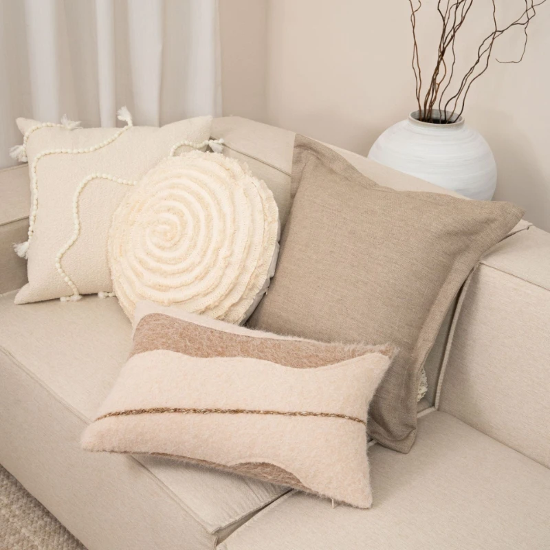45X45CM Antique Beige Throw Pillow Cover Light Luxury Geometry Stamping Waist Cushion Cover Decor Home Decorative Pillowcase