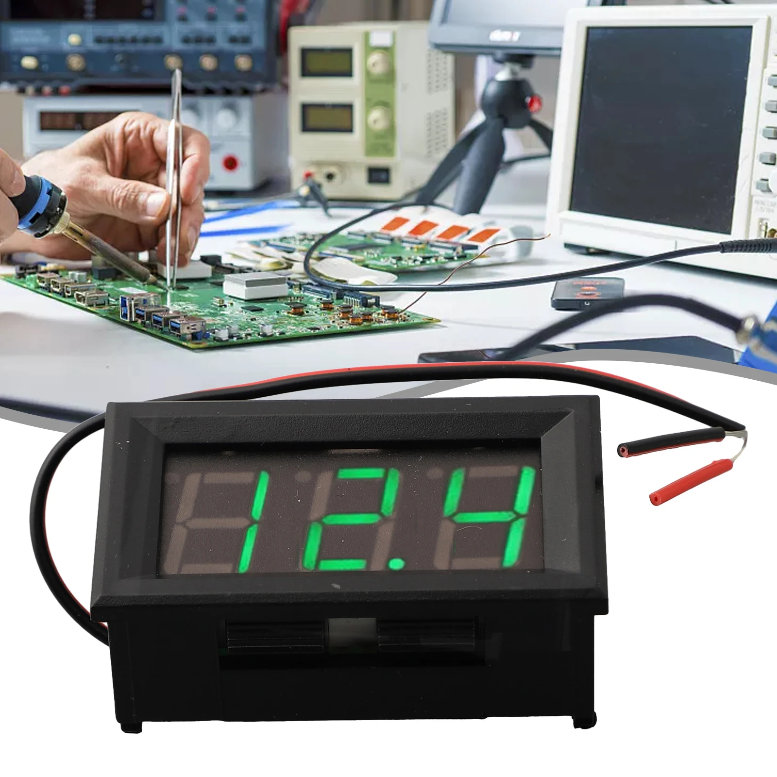 LED Voltage Table 0.56 Inch LED Digital 2-line DC Voltage Table DC4.5-30V Voltmeter For Electrical Test Measurement