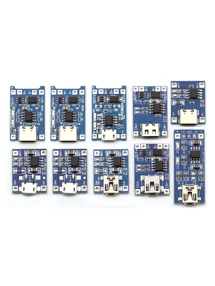 

TP4056 Charging source Module Board 18650 1A Lithium battery and protection integrated typec overcurrent protection