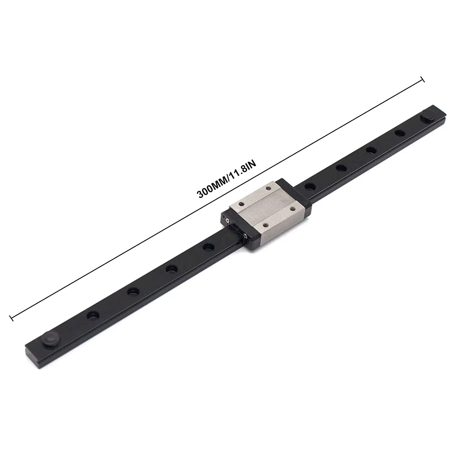 2PCS 300MM MGN12H Linear Rail Guide Black Bearing Steel Sliding Guideway with MGN12 Sliding Blocks for 3D Printer CNC Machine