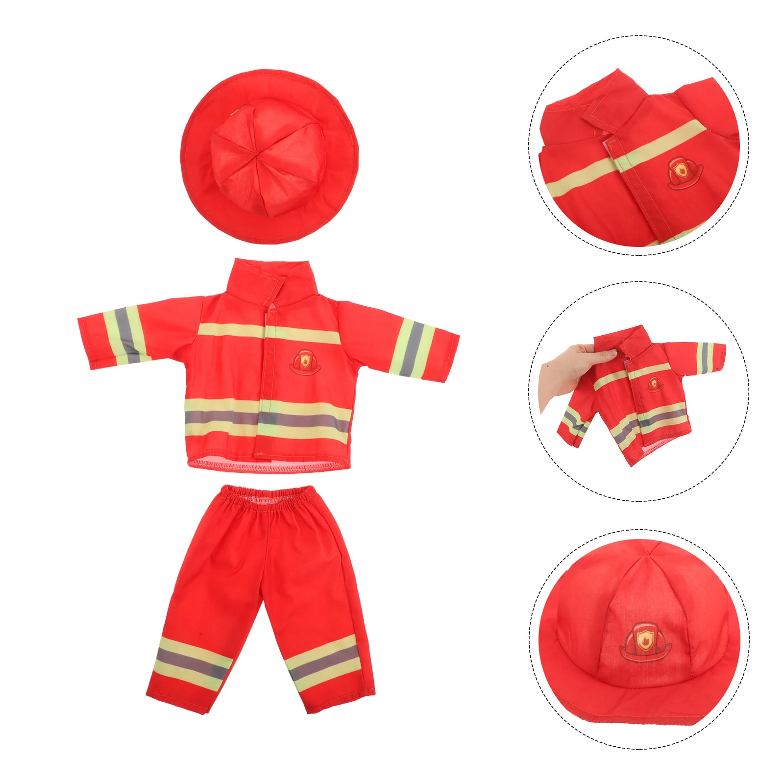 1 set 1 Set Kleding 43 Cm Brandweerman Kostuum Meisje Outfit Accessoires Kids Dress Up Halloween Party Fantasiespel Knuffeldier