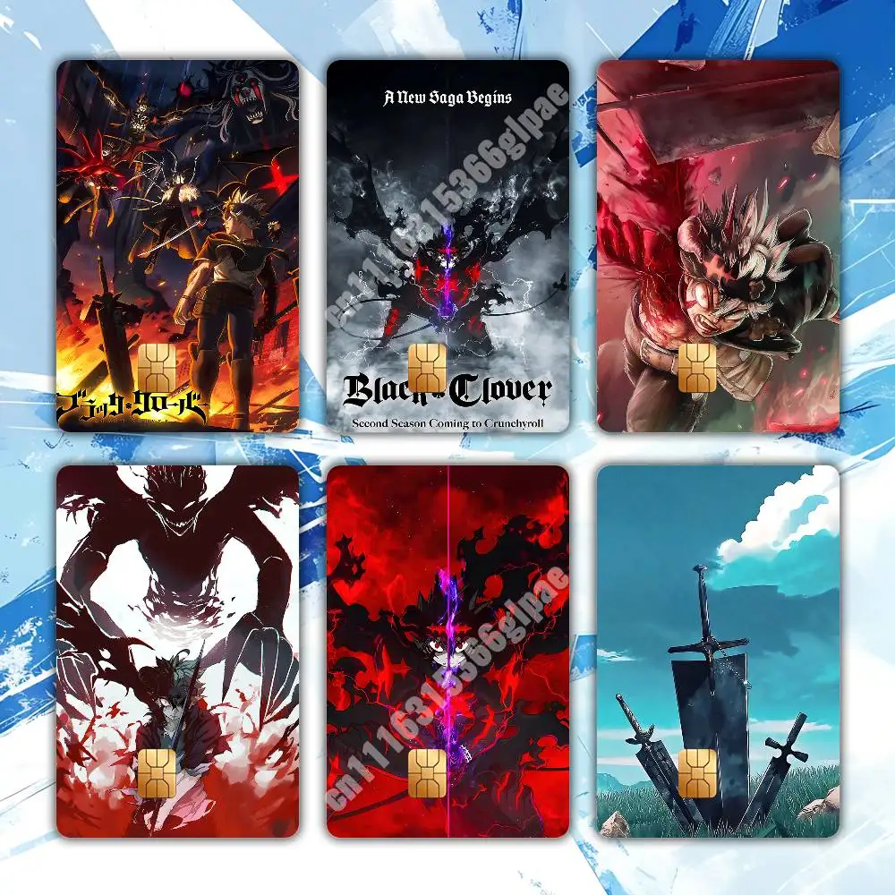 Asta B-Black C-Clover Season 2 Sticker for NFC ID Card Film Skin Credit Bank Card Stylish Cultural Decoration