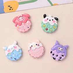 10PCS Kawai bright surface Biscuit animals Series Resin Flat Back Scrapbook Figurine DIY Bow Decor Accessories Crafts A15