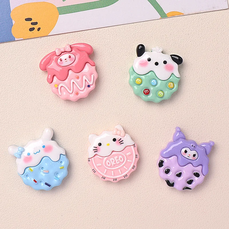 5PCS Kawai bright surface Biscuit animals Series Resin Flat Back Scrapbook DIY Jewelry Hairpin Headrope Decoration Crafts