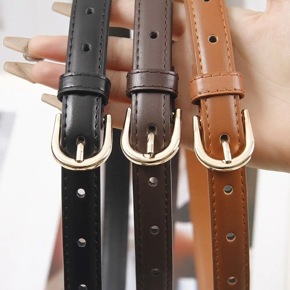 Eenvoudige Dames Pin Gesp Riem Veelzijdige Mode Dunne Tailleband Taille Riem