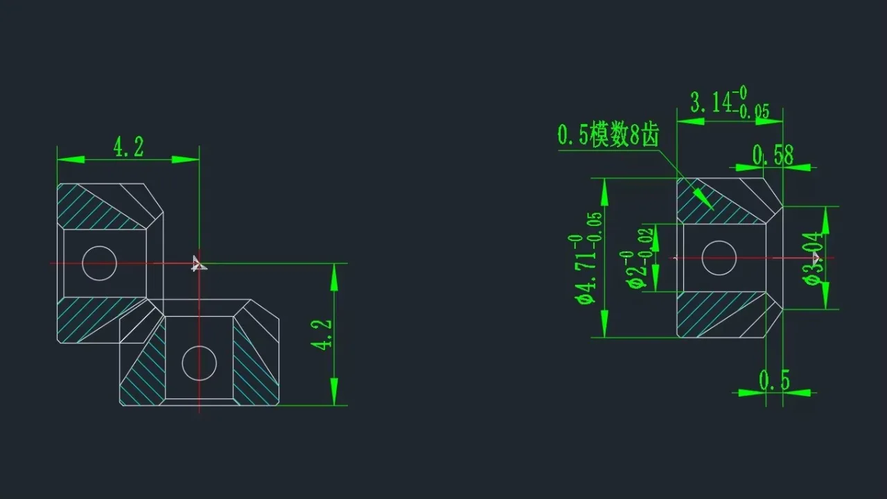 0.5M 8T 2mm Steel Bevel Metal Gear 90 Degree 1:1 Transmission Nitriding Heat Treatment Wear-resistant Motor Wheel