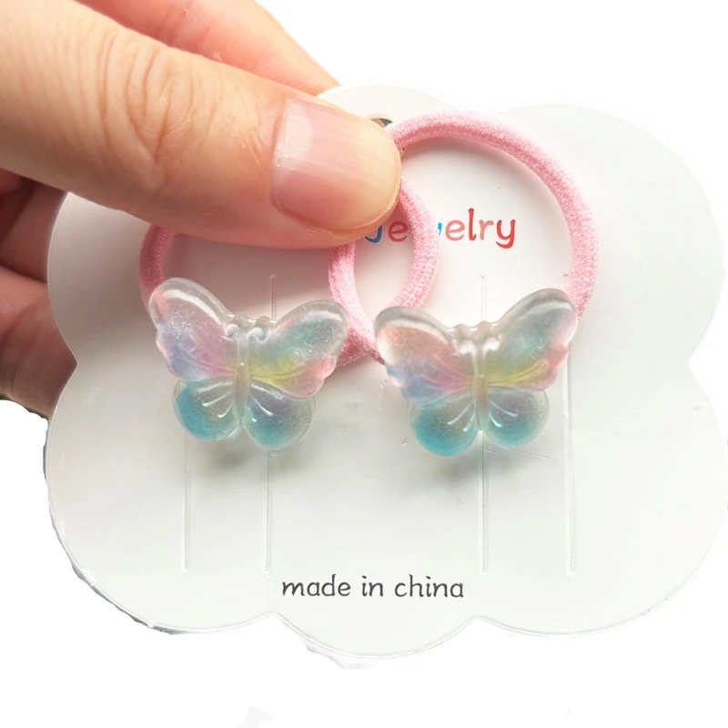 2PCS Cartoon Rabbit Swan Lovely Girls Elastic Hair Bands Princess Hair Accessories Children Hair Ties Baby Headwear