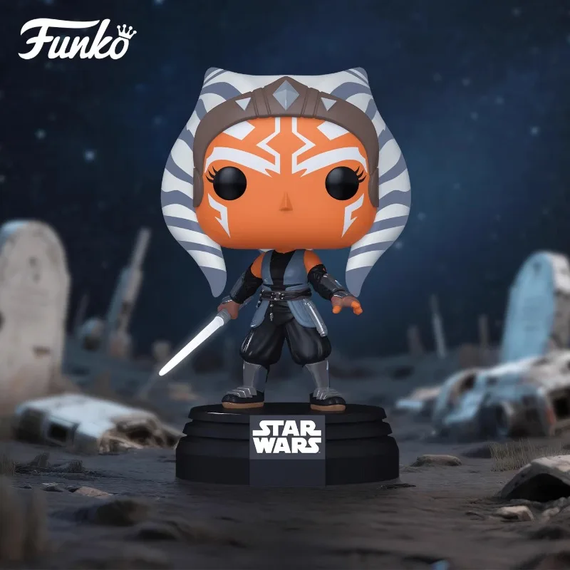 

FUNKO POP Star Wars: Ahsoka – Light & Sound Edition Anime Action Desktop Decoration Ornament Model Toys Collectible Model