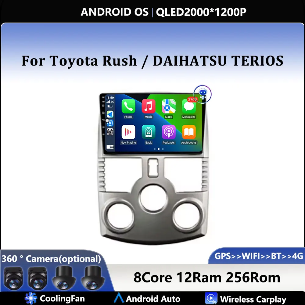 

For Toyota Rush DAIHATSU TERIOS Car Android Carplay Auto Radio Navigation GPS Multimedia Video 4G AMI Android Auto DSP WIFI