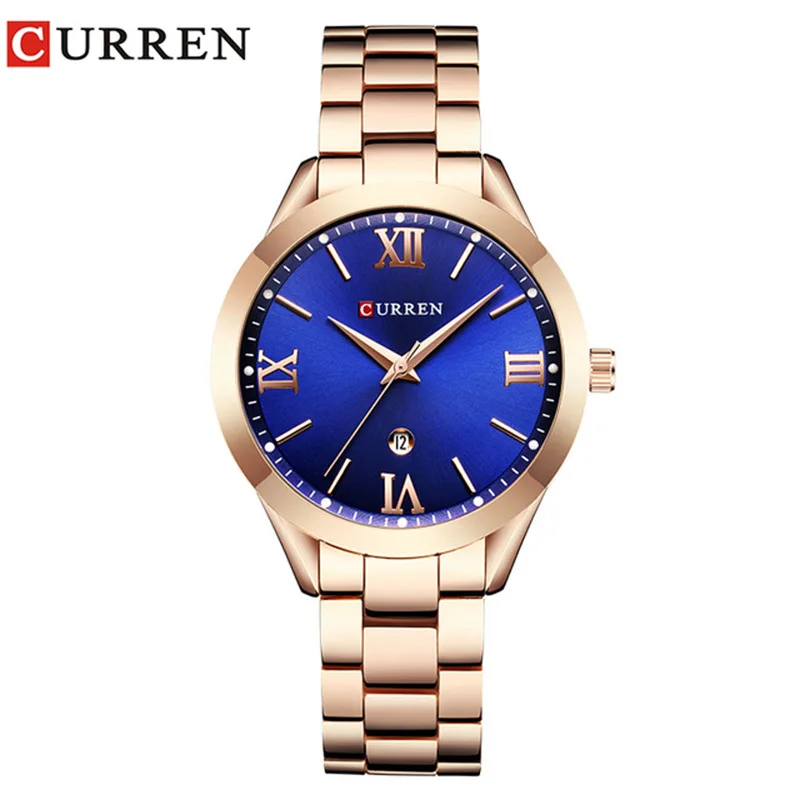 

Fashion Curren Top Brand Luxury Rose Gold Ladies Full Stainless Steel Watches Bracelet Clock Relogio Feminino Montre Femme