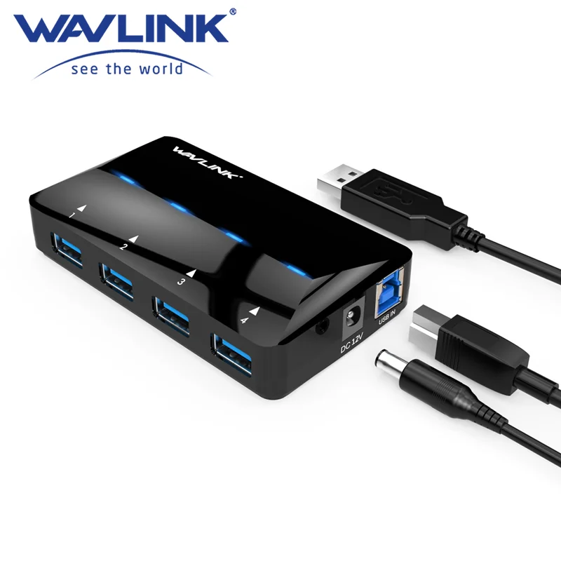 Wavlink 4-Port USB 3.0 Hub with 1 Smart Charging Port up to 2.4A Supports Microsoft Windows XP/Vista/7/8/10 & MAC 10.1 Above