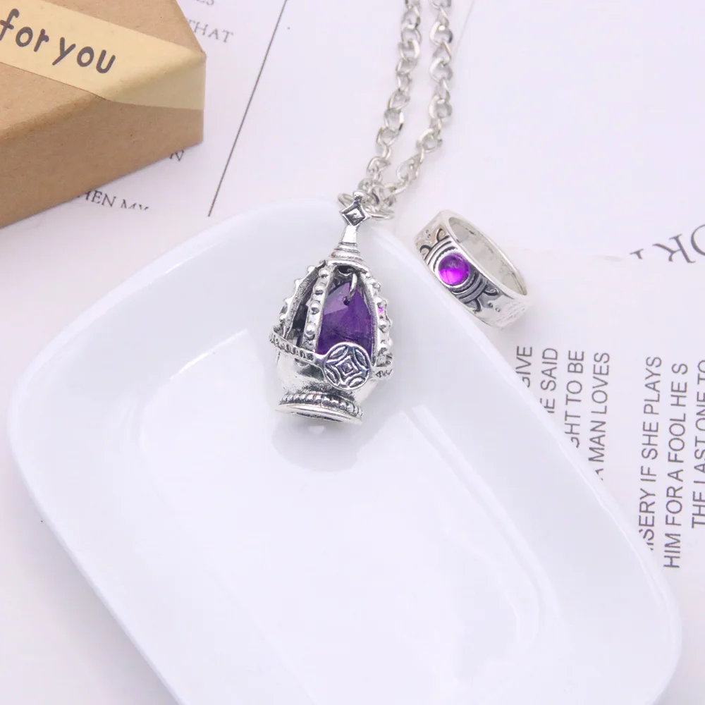 Anime Puella Magi Madoka Magica Soul Edelstein Halskette Kaname Madoka Miki Sayaka Tomoe Mami Cosplay Halskette Ring Set Schmuck Geschenke – Detail 7